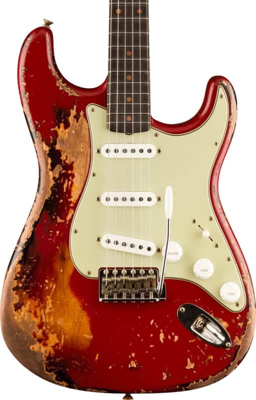 Fender Custom Shop 1961 Stratocaster, Super Heavy Relic - Aged Dakota Red over 3-Color Sunburst(Pre-Order)