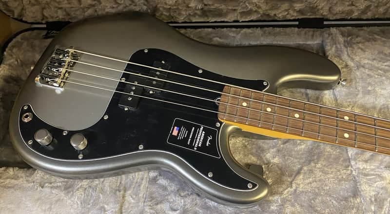 NEW OLD STOCK! 2022 Fender American Professional II Precision Bass Mercury - Authorized Dealer - 8.9lbs - US21037066