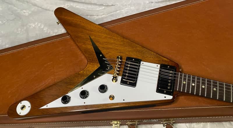 NEW! Gibson Custom 1958 Mahogany Flying V Reissue Electric Guitar - Antique Natural, VOS - WOW - Authorized Dealer - Only 6.4lbs! - G07539