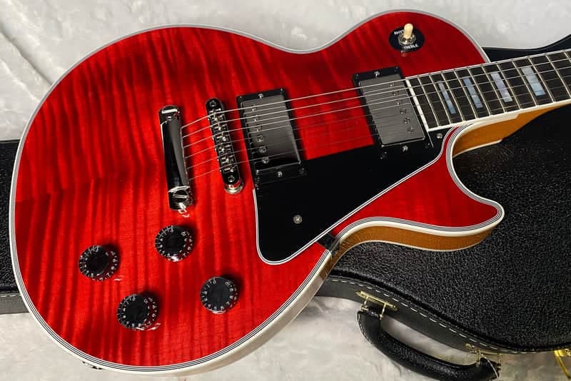 NEW! Gibson Dealer Select Custom Shop Les Paul Custom AAA Figured Flame Top - Transparent Red / Natural Back - Authorized Dealer - WOW! 8.65 lbs - G06631