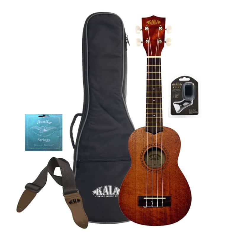 Kala KA-15S Mahogany Soprano Ukulele Bundle Satin Natural