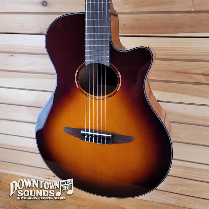 Yamaha NTX1 Thinline Acoustic/Electric Nylon String Guitar - Brown Sunburst