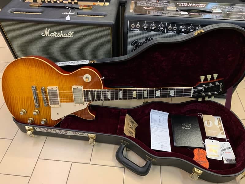 Gibson Les Paul Custom Shop R0 (R0 R8 R9) '60 reissue Historic Collection 1960 Flame Top Tea Burst del 2010