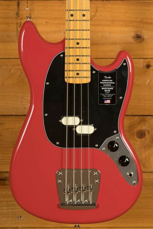 Fender American Professional Classic Mustang Bass - Maple - Faded Dakota Red