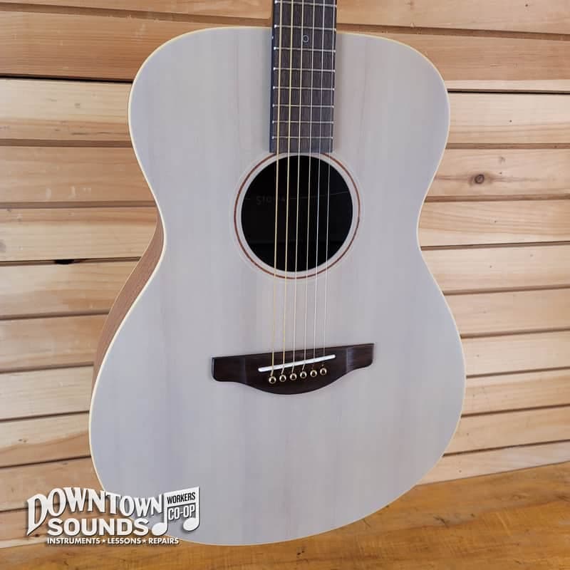 Yamaha STORIA I Small-Body Concert Acoustic/Electric Guitar - Off-White, Light Blue