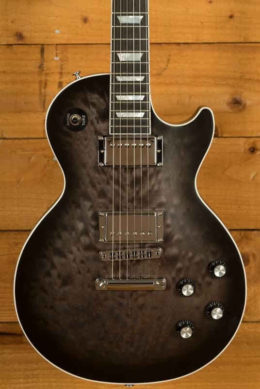 Gibson Mark Morton Les Paul Modern Quilt - Translucent Ebony Burst Satin