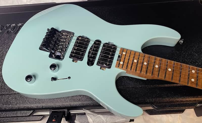 NEW ! Jackson Custom Shop Dinky HSH - Roasted Maple Neck & Fretboard - DK - Daphne Blue - Authorized Dealer - 7.7 lbs - G06969